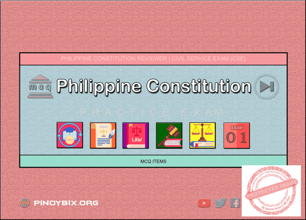 MCQ in Philippine Constitution Part 1 | Civil Service Exam (CSE)