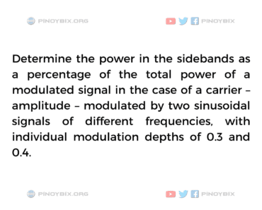 Solution: Determine the power in the sidebands as a percentage of the total power