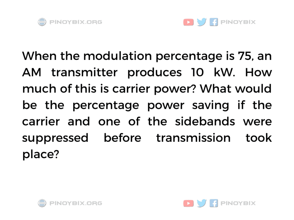 Solution: What would be the percentage power saving