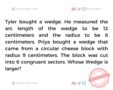 Solution: Whose Wedge is larger?
