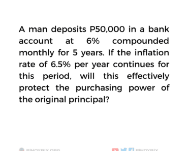 Solution: If the inflation rate of 6.5% per year continues for this period
