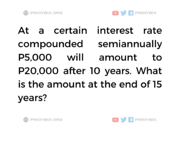 Solution: What is the amount at the end of 15 years