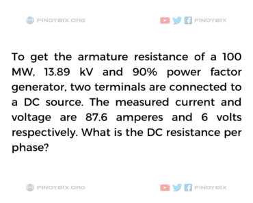 Solution: What is the DC resistance per phase?
