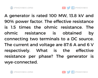 Solution: What is the effective resistance per phase?
