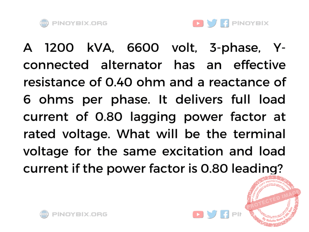 Solution: What will be the terminal voltage for the same excitation and load current