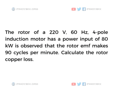 Solution: Calculate the rotor copper loss