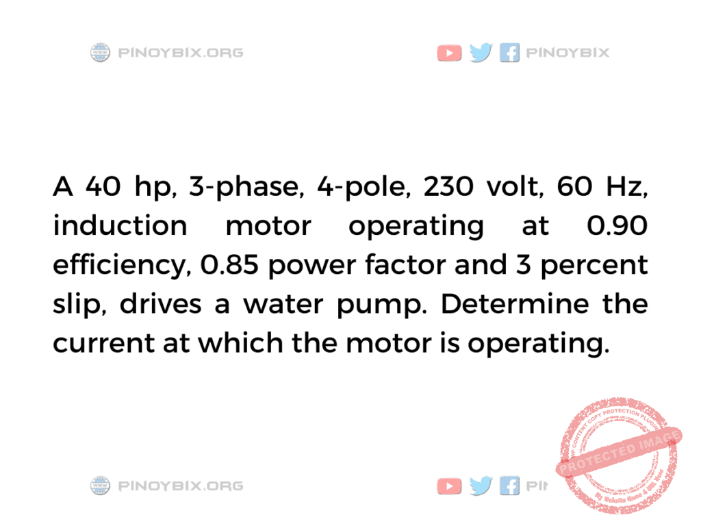 Solution: Determine the current at which the motor is operating