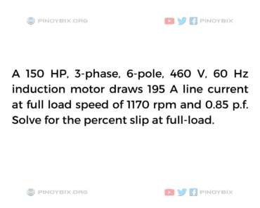 Solution: Solve for the percent slip at full-load
