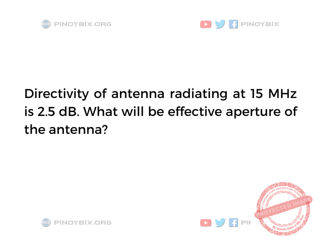 Solution: What will be the effective aperture of the antenna?