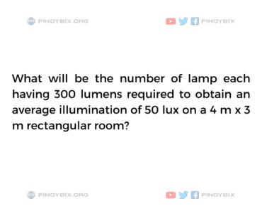Solution: What will be the number of lamp each having 300 lumens required