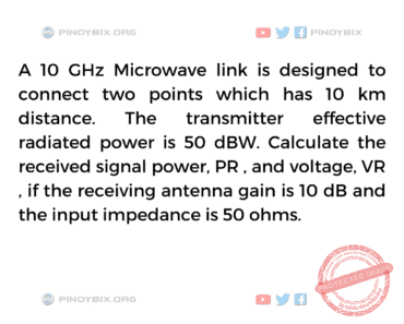 Solution: Calculate the received signal power, PR , and voltage, VR