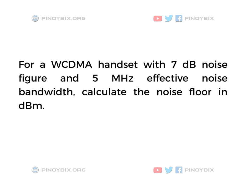 Solution: Calculate the noise floor in dBm