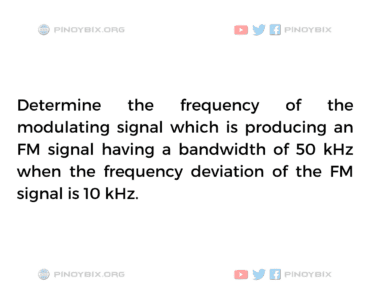 Solution: Determine the frequency of the modulating signal