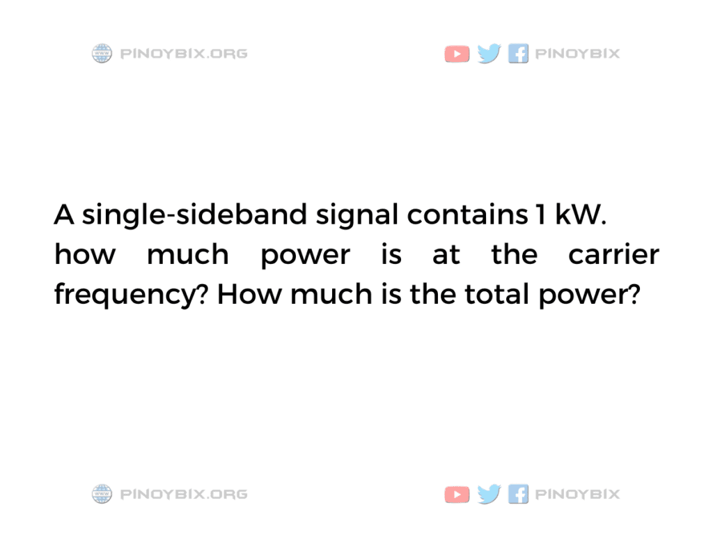 Solution: How much power is at the carrier frequency?
