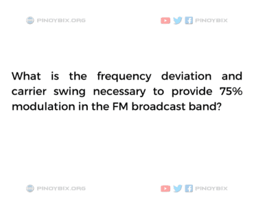Solution: What is the frequency deviation and carrier swing necessary