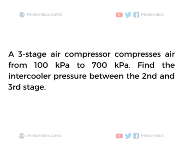 Solution: Find the intercooler pressure between the 2nd and 3rd stage