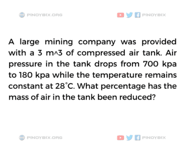 Solution: A large mining company was provided with a 3 m^3 of compressed air tank