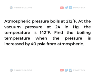 Solution: Find the boiling temperature when the pressure is increased
