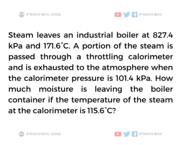 Solution: How much moisture is leaving the boiler container