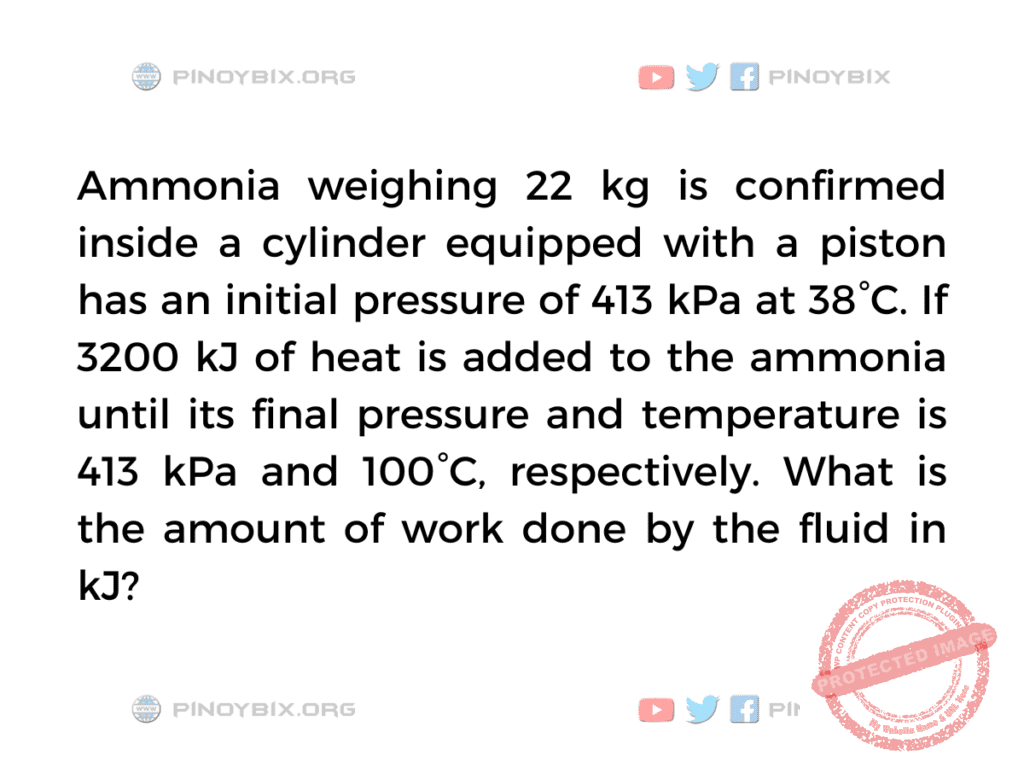 Solution: What is the amount of work done by the fluid in kJ?