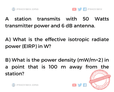 Solution: What is the effective isotropic radiate power (EIRP) in W?