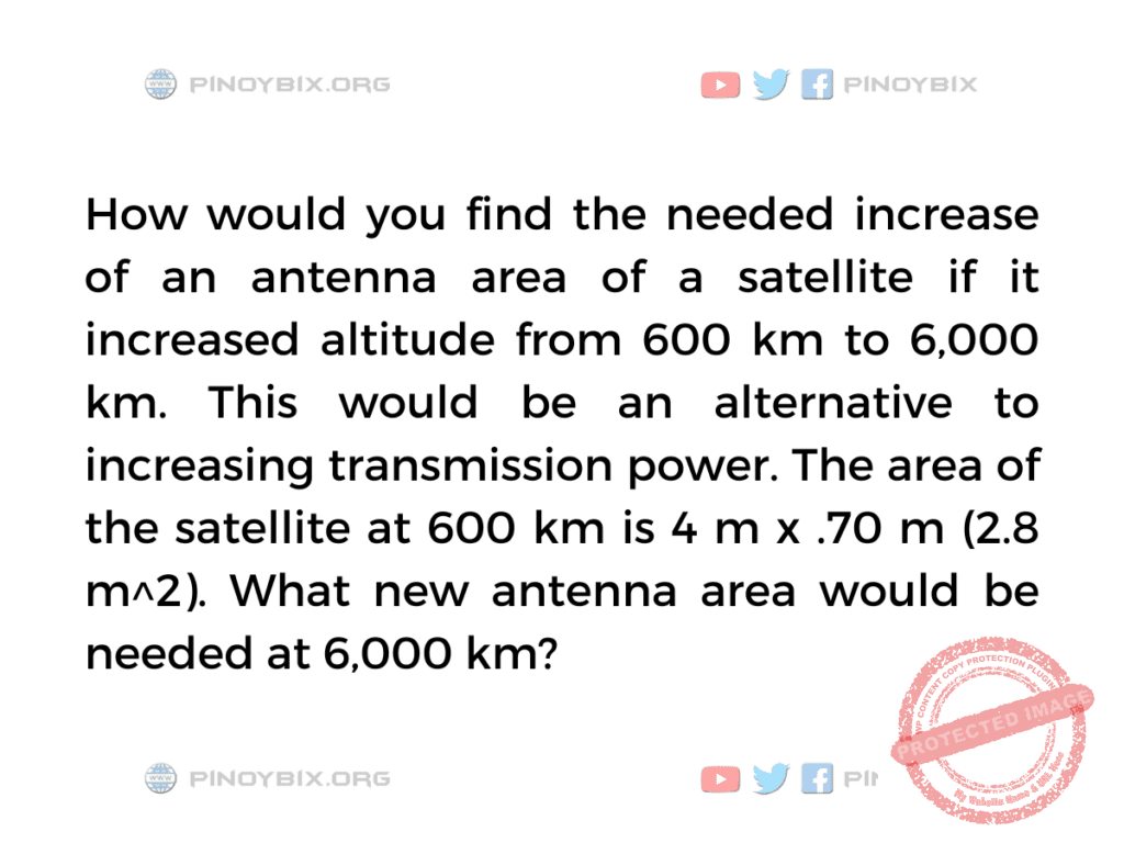 Solution: What new antenna area would be needed at 6,000 km?