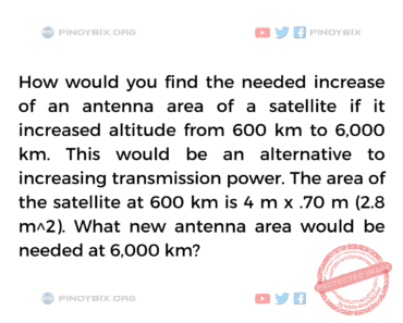Solution: What new antenna area would be needed at 6,000 km? Solution: What new antenna area would be needed at 6,000 km?
