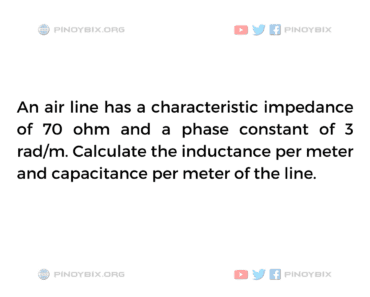 Solution: Calculate the inductance per meter and capacitance per meter of the line
