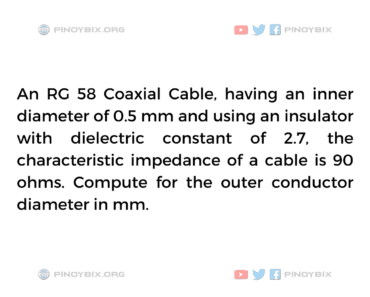 Solution: Compute for the outer conductor diameter in mm.