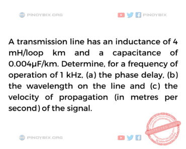 Solution: Determine for a frequency of operation of 1 kHz the phase delay