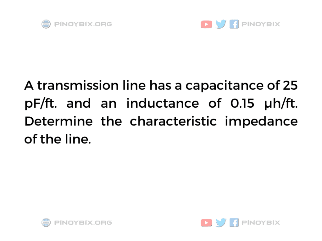 Solution: Determine the characteristic impedance of the line