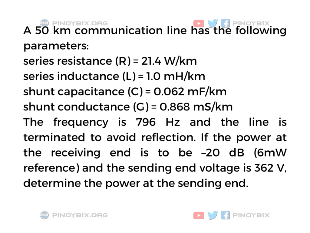 Solution: Determine the power at the sending end