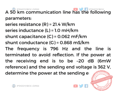 Solution: Determine the power at the sending end