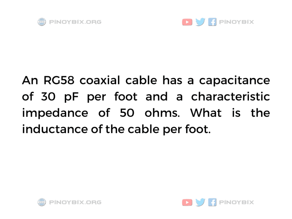 Solution: What is the inductance of the cable per foot?