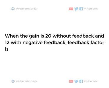 Solution: When the gain is 20 without feedback and 12 with negative feedback