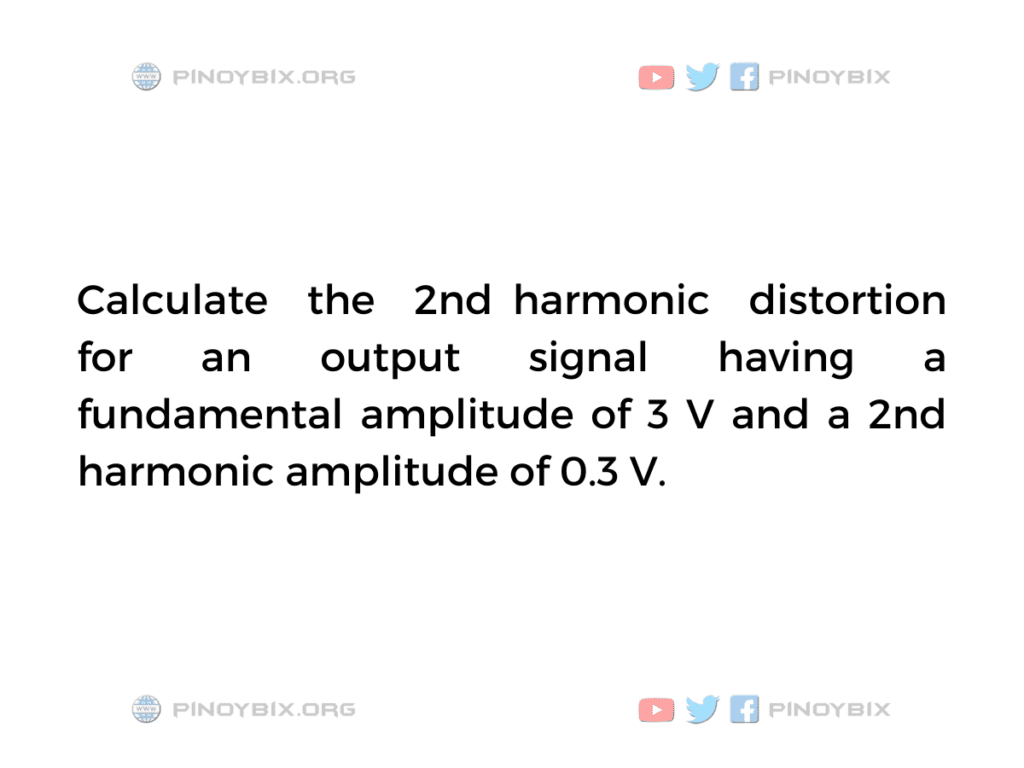 Solution: Calculate the 2nd harmonic distortion for an output signal