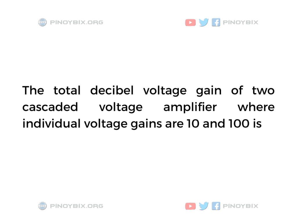 Solution: The total decibel voltage gain of two cascaded voltage amplifier