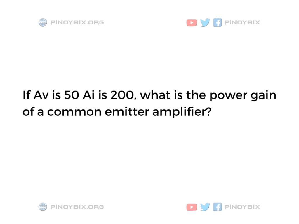 Solution: What is the power gain of a common emitter amplifier?