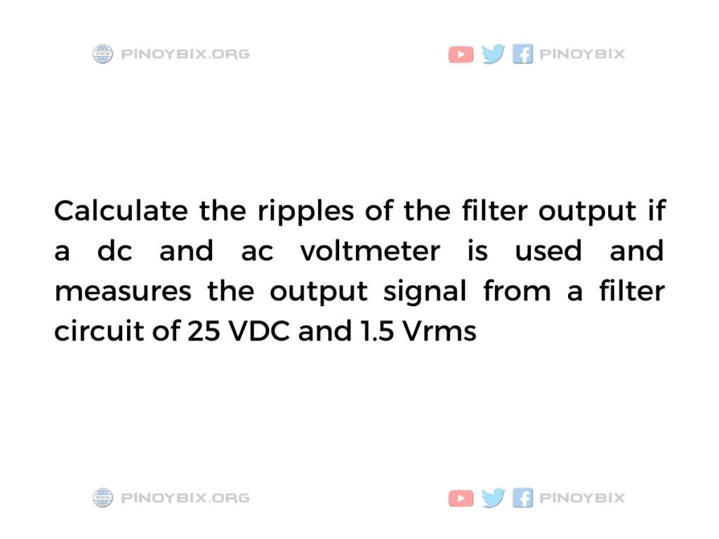 Solution: Calculate the ripples of the filter output