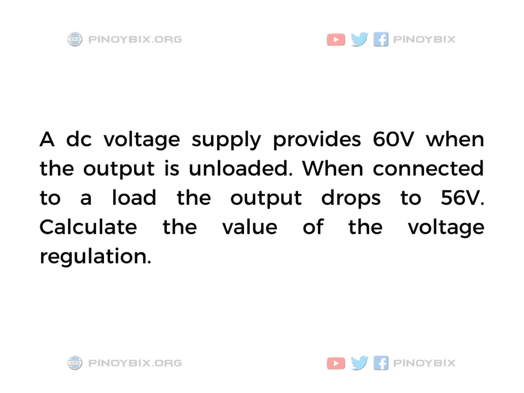 Solution: Calculate the value of the voltage regulation