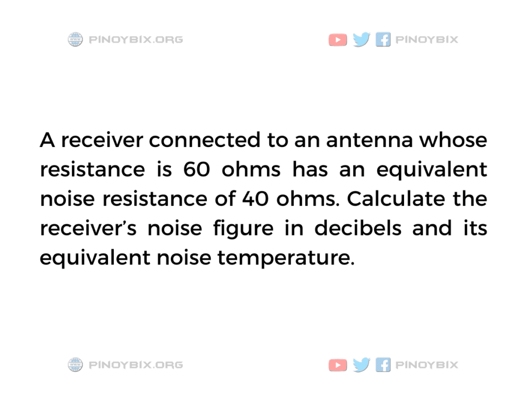 Calculate the receiver’s noise figure in decibels