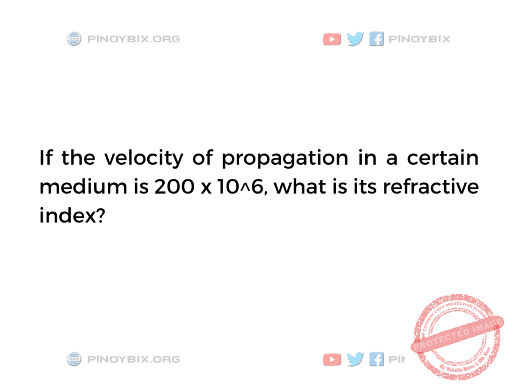 Solution: What is its refractive index?