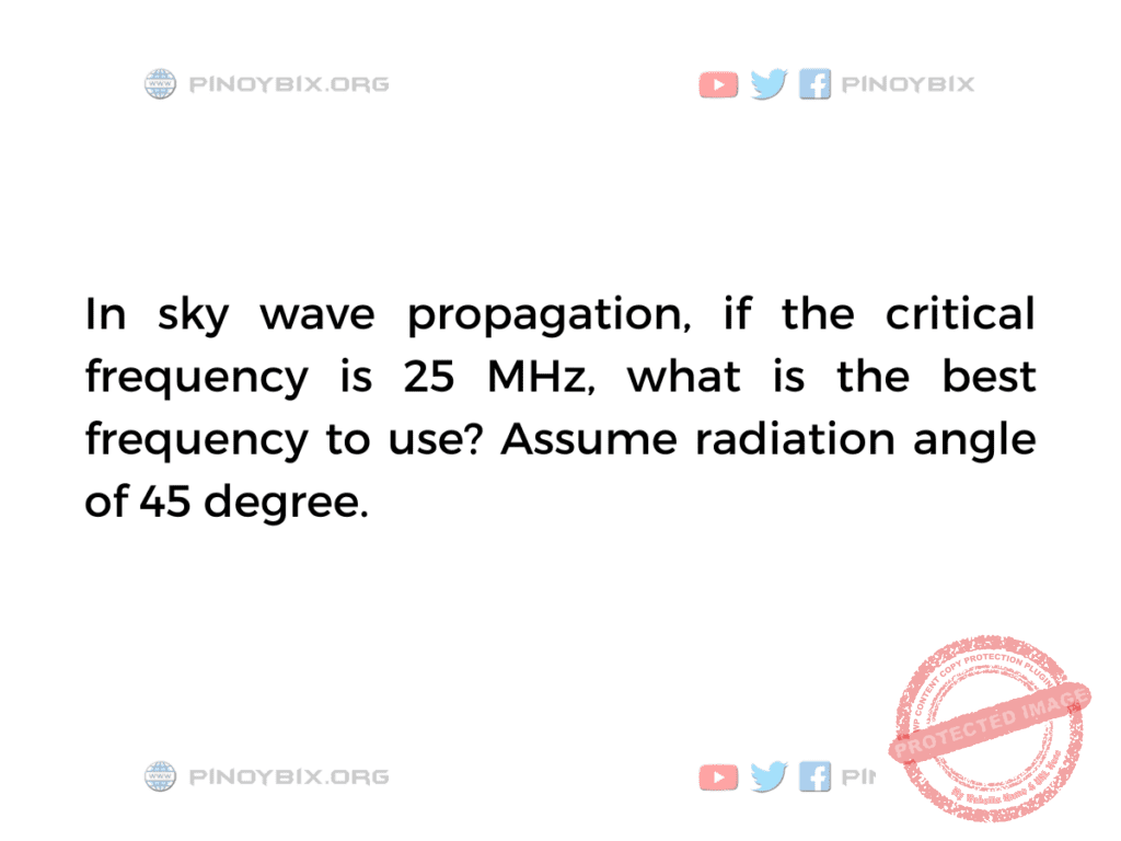 Solution: What is the best frequency to use?