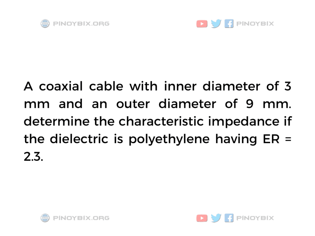 Solution: Determine the characteristic impedance if the dielectric is polyethylene