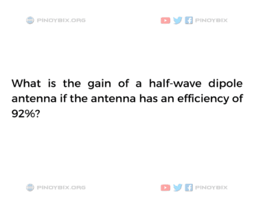 Solution: What is the gain of a half-wave dipole antenna