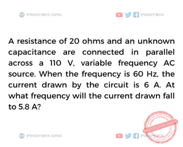 Solution: At what frequency will the current drawn fall to 5.8 A?