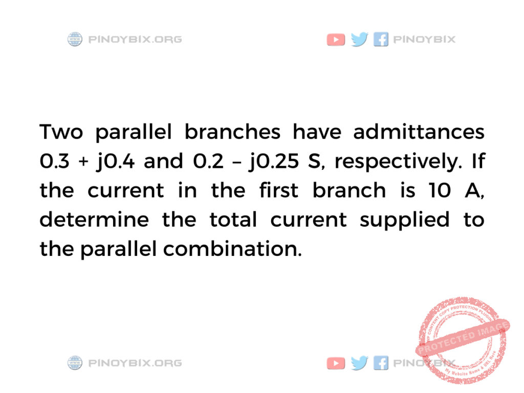 Solution: Determine the total current supplied to the parallel combination