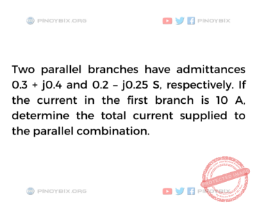 Solution: Determine the total current supplied to the parallel combination