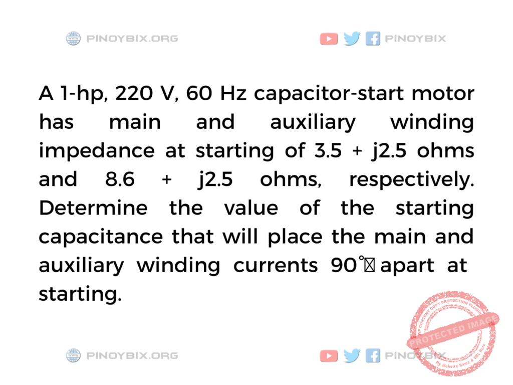 Solution: Determine the value of the starting capacitance