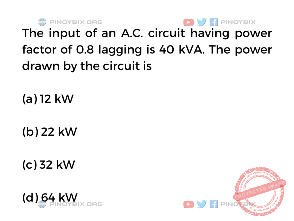 Solution: The power drawn by the circuit is 
